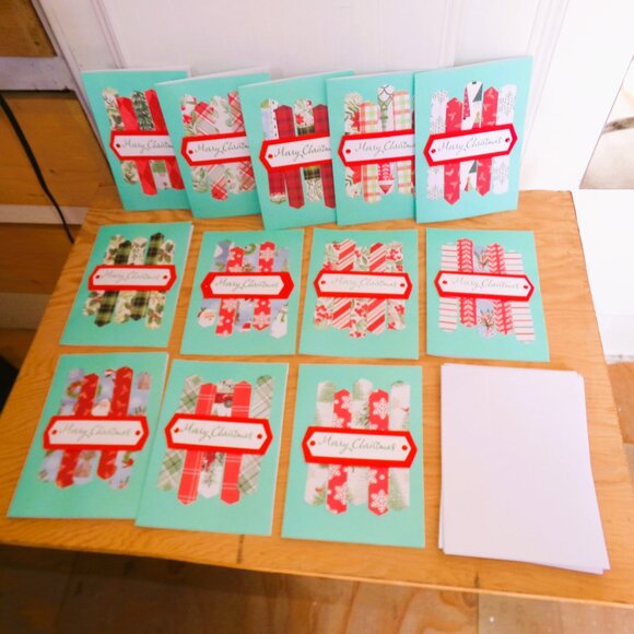 Set of 12 Merry Christmas Card Set - Lot 1 - Handmade - Picture 1 of 5